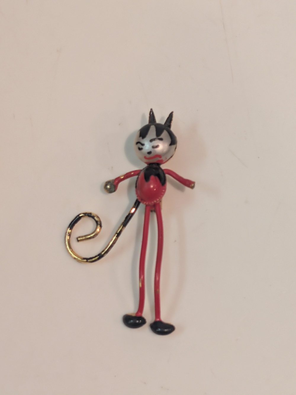 Vintage Handmade Cat Devil Brooch, Beautiful Piece